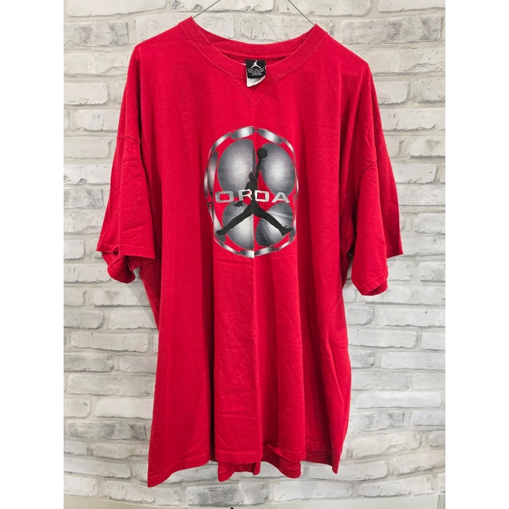 Nike Jordan 2XL Y2K Men's Graphic T-Shirt Red Gray Jumpman Logo XXL